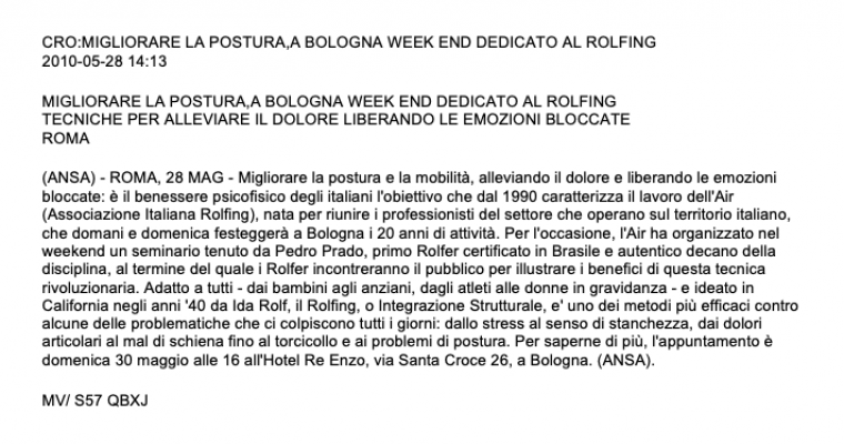 Migliorare la postura: a Bologna week end dedicato al rolfing