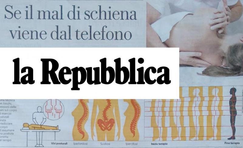 Se il mal di schiena viene dal telefono - Articolo su La Repubblica - Settembre 2019